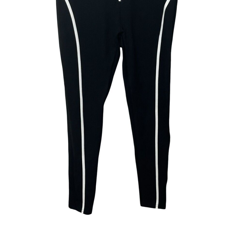 Maniere De Voir Compression Leggings Women's Size 14 Black White Trim High Rise - Picture 4 of 12